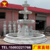 廠家直銷石雕噴泉水池晚霞紅三層大理石動物疊水缽噴水池石雕噴泉