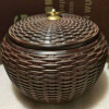贊比亞血檀紅木大號竹編茶葉罐實用品家居儲物罐工藝品擺件 批發