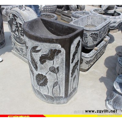青石仿古雕刻洗手盆 室內裝修石雕洗手盆 曲陽石雕花盆魚缸定做