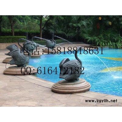 供應穗芳玻璃鋼天鵝流水噴泉、水景雕塑、花園流水水景噴泉